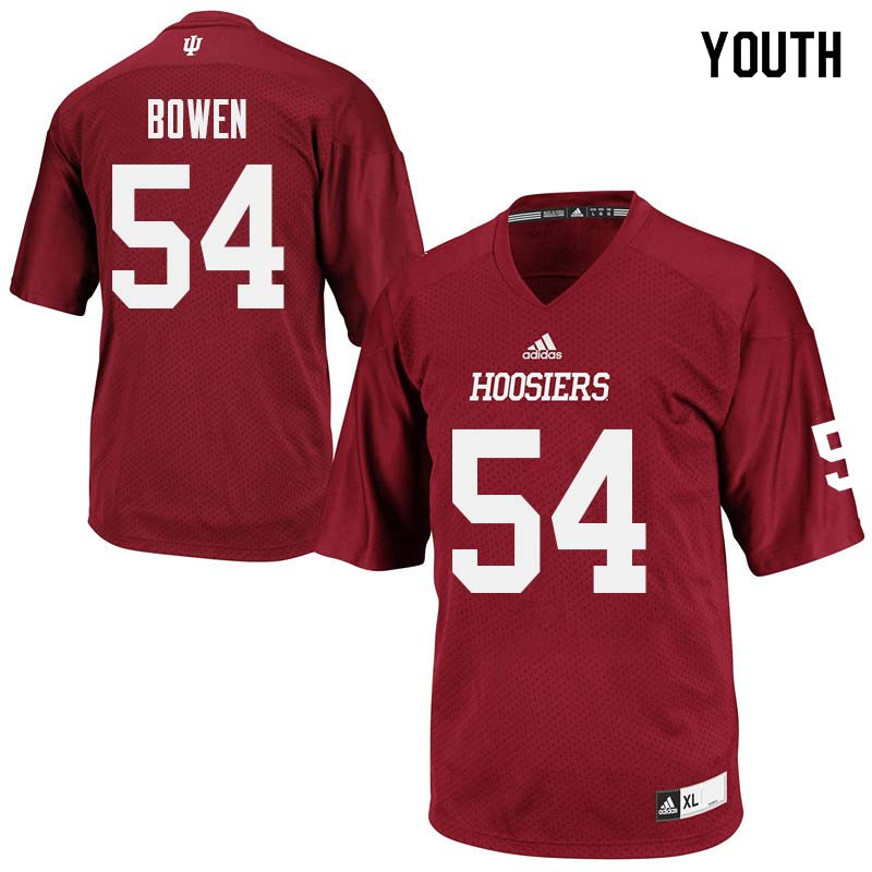 Youth #54 Ja'merez Bowen Indiana Hoosiers College Football Jerseys Sale-Crimson